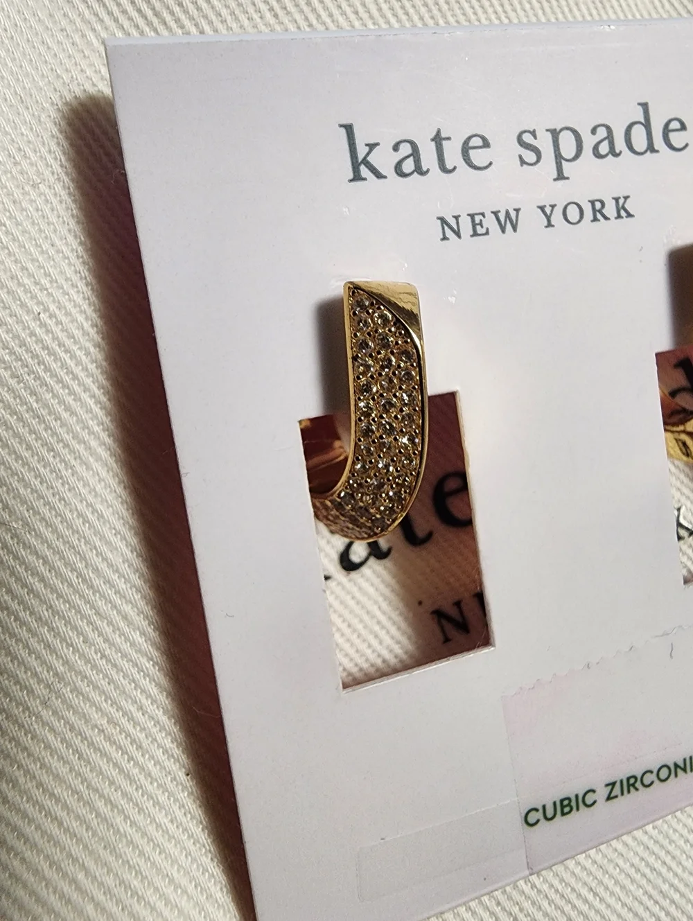 ✨️NWT✨️ Kate Spade Gold & CZ Earrings With Dust Bag - Picture 2 of 5